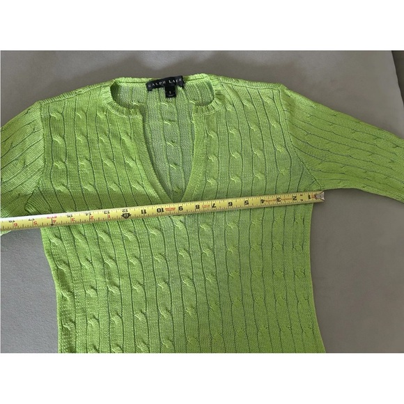 Ralph Lauren Black Label Green 100% Silk Cable Knit Sweater - Picture 9 of 13
